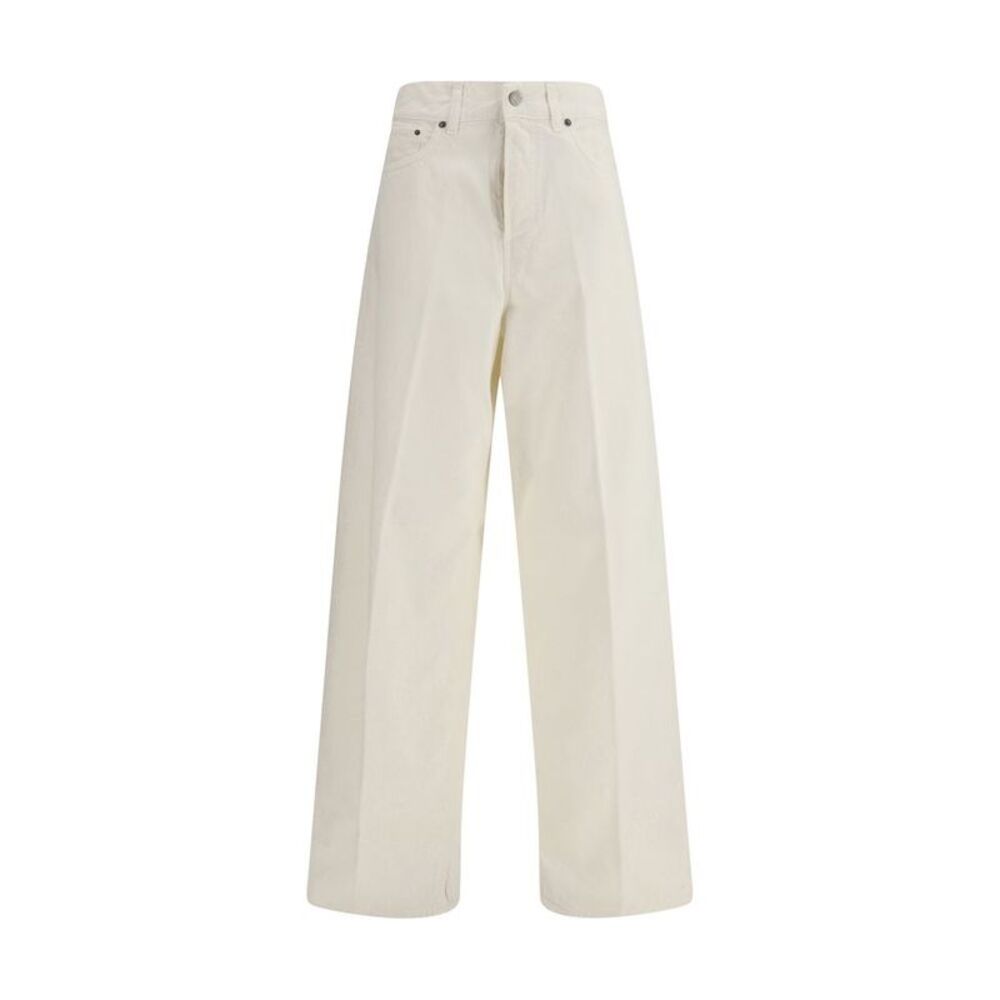 Haikure White Cotton Straight-Leg Women's Jeans